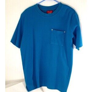Vintage Venezia Jeans Blue Soft Stretch Knit Shirt Size 14/16 XL Pocket
